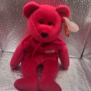 Rare Valentina Beanie Baby With Tag Errors and Holographic tush tag